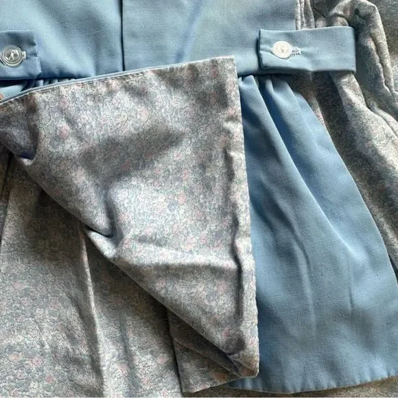 Vintage Peter Pan Collar Dress with Apron Duck Rabbit Cat Floral Print Size 18M - Picture 7 of 10